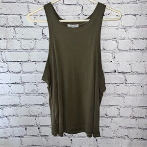 Good American Olive Green Ribbed Sleeveless Top‎ Size Small